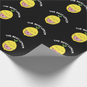 ザレ最高のマムおもしろいレモンプンダークBG ラッピングペーパー (角)