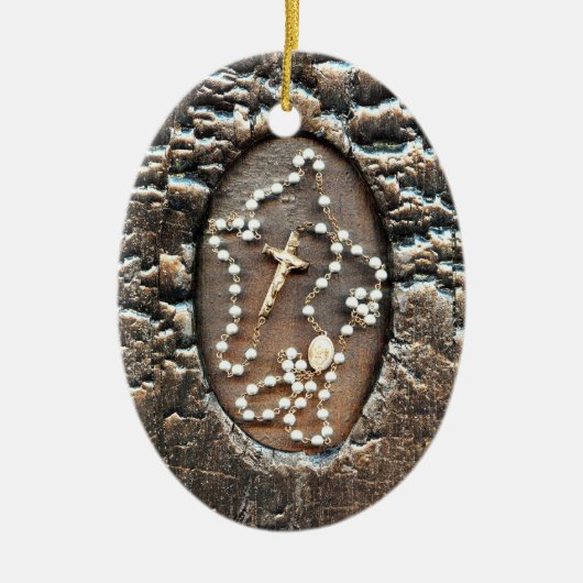 ザロザリオ&ヒーリング祈りの言葉 セラミックオーナメント (正面)