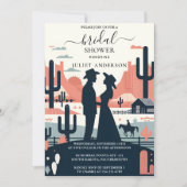 ザロデオレトロホース素朴ウェスタンブライダルシャワー 招待状 (正面)