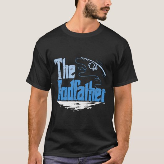 ザロドファーザーおもしろい魚釣りパロディ Tシャツ (正面)