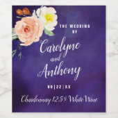 ザロマンスイン開花結婚ズコレクション ワインラベル (シングルラベル)