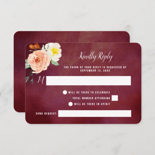 ザロマンスイン開花結婚ズコレクション 出欠カード (正面/裏面)