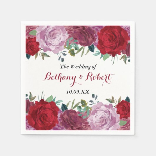 ザロマンチックフローラ結婚コレクション スタンダードカクテルナプキン (正面)