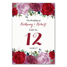 ザロマンチックフローラ結婚コレクション テーブルナンバー