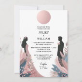 ザロングトゥルレガルグラム王室の赤面ピンク結婚ズ 招待状 (正面)