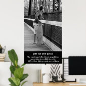 ザロングボード忍耐引用文 ポスター (ホームオフィス)