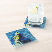 ザロンリーバードヴァンゴッホスタイル ガラスコースター (アングル)
