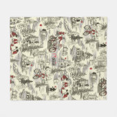 ザローサーズクラブ墓地パターン フリースブランケット (正面(横))