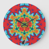 ザロージー万華鏡のように千変万化するパターン ラージ壁時計 (正面)