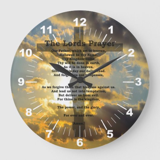 ザローズズ祈りの言葉時計 ラージ壁時計 (正面)