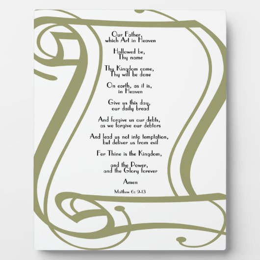 ザローズズ祈りの言葉 フォトプラーク (正面)