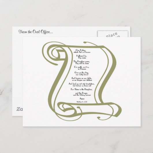 ザローズズ祈りの言葉 ポストカード (正面/裏面)