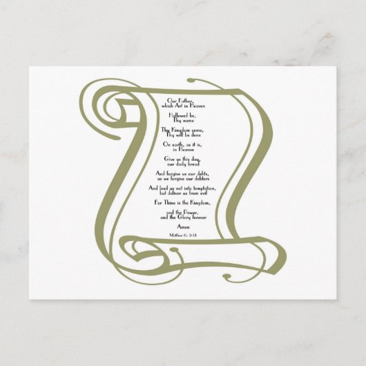 ザローズズ祈りの言葉 ポストカード (正面)