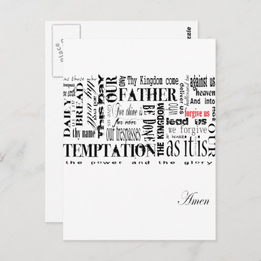 ザローズズ祈りの言葉 ポストカード (正面/裏面)