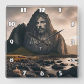 ザローズズ顔オンロッキーマウンテン スクエア壁時計 (正面)