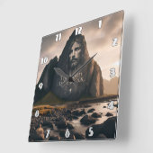 ザローズズ顔オンロッキーマウンテン スクエア壁時計 (傾斜)