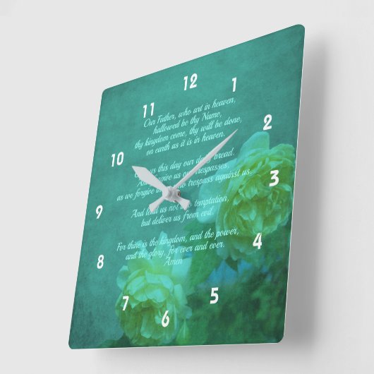 ザローズ祈りの言葉アワーファー       スクエア壁時計 (傾斜)