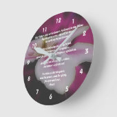 ザローズ祈りの言葉我が父クレマティス   ラウンド壁時計 (傾斜)