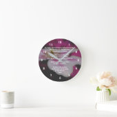 ザローズ祈りの言葉我が父クレマティス   ラウンド壁時計 (ホーム)