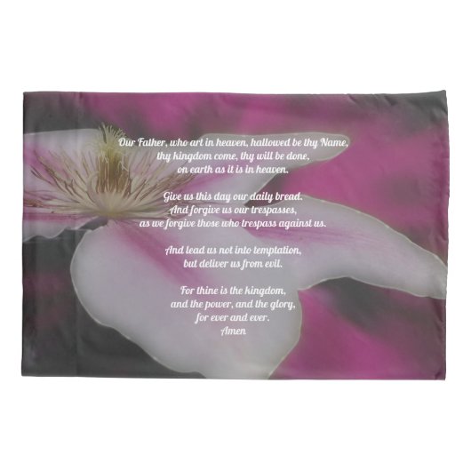 ザローズ祈りの言葉我が父クレマティス  枕カバー (裏面)