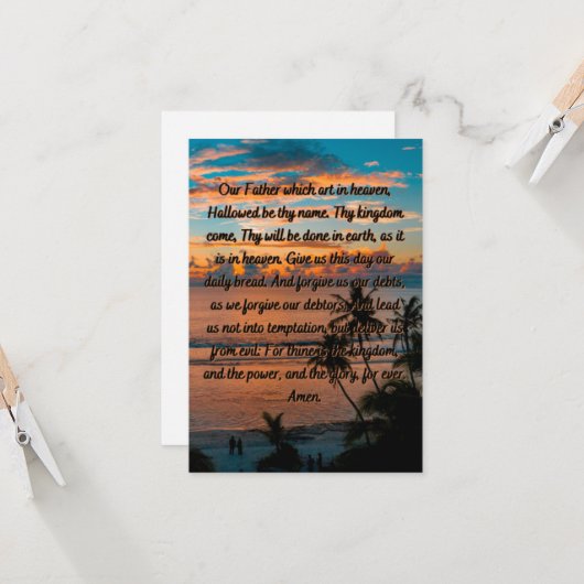 ザロードズデイリー祈りの言葉フラットグリーティングカード カード (正面/裏面インサイチュ)