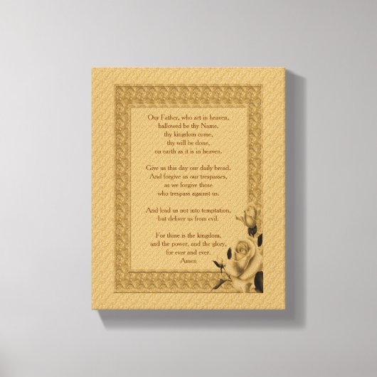 ザロードズ祈りの言葉わが父ローズブド キャンバスプリント (正面)
