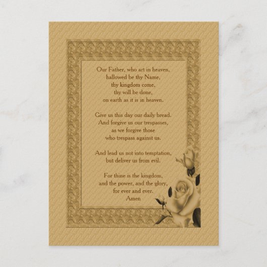 ザロードズ祈りの言葉わが父ローズブド ポストカード (正面)