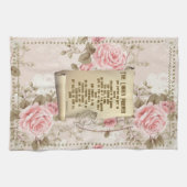 ザロードズ祈りの言葉キッチンタオルピンクのバラ キッチンタオル (横)