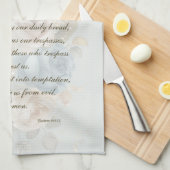 ザロードズ祈りの言葉キッチンタオルブルーパステルフローラ キッチンタオル (四つ折り)