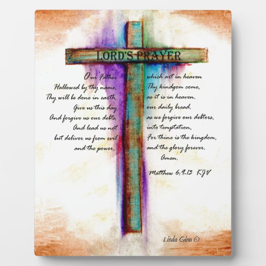 ザロードズ祈りの言葉クロス フォトプラーク (正面)