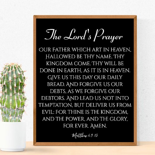 ザロードズ祈りの言葉ブラックプリント ポスター