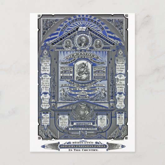 ザロードズ祈りの言葉ヴィンテージ版木、銅版、版画 ポストカード (正面)