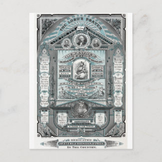 ザロードズ祈りの言葉ヴィンテージ版木、銅版、版画 ポストカード