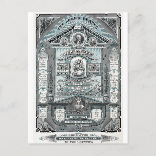 ザロードズ祈りの言葉ヴィンテージ版木、銅版、版画 ポストカード (正面)