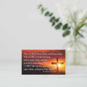 ザロードユー賛美祈りの言葉サンセットクロスバイブル聖句 名刺 (スタンド正面)