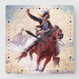 ザロープ1914レンジカウボーイウィリアムRリー スクエア壁時計