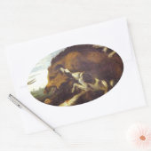 ザワイルドボア狩りバイフランスナイダー 楕円形シール (封筒)