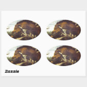 ザワイルドボア狩りバイフランスナイダー 楕円形シール (シート)