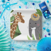 ザワイルドワン'アニマルテーマキッドバースデーパーティー ペーパープレート (パーティー)