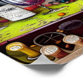 ザワインテイスティングデジタカラフルルアート ポスター (角)