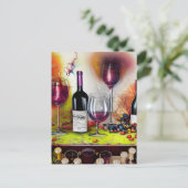 ザワインテイスティングデジタカラフルルアート ポストカード (スタンド正面)