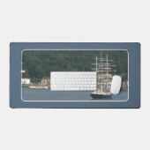 ザワバーリー・パドル汽船と高層の船 デスクマット (キーボード&マウス)