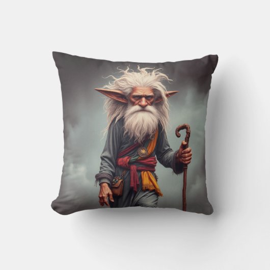 ザワンダリング小妖精や小人ウィザード クッション (正面)