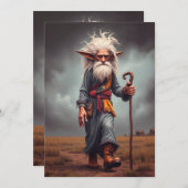 ザワンダリング小妖精や小人ウィザード 招待状 (正面/裏面)