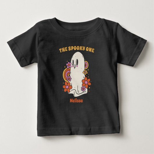 ザワン不気味ハロウィーン1回目の誕生日フローラ幽霊 ベビーTシャツ (正面)