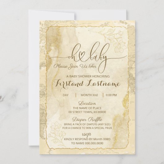 ザワールドワアウェイズベビーシャワー招待状 案内状 (正面)