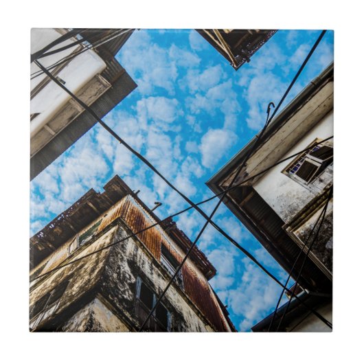 ザンジバルのストーンタウン上空 タイル (正面)