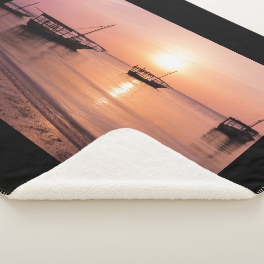 ザンジバルの夕日 シェルパブランケット (3/4)