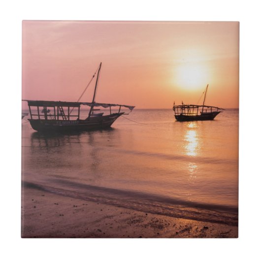 ザンジバルの夕日 タイル (正面)