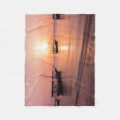 ザンジバルの夕日 フリースブランケット (正面)